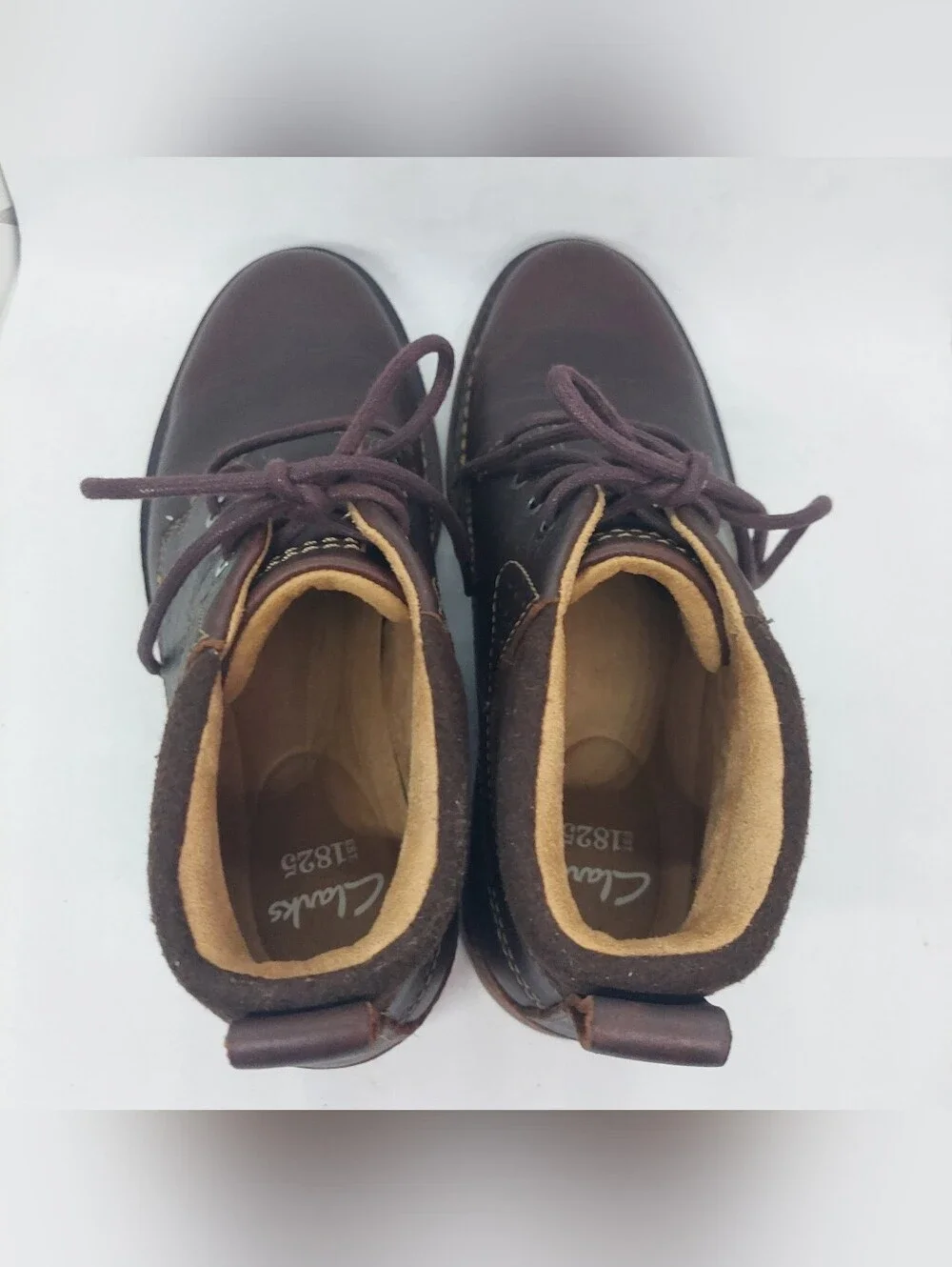 Clarks Varick Hill Boots Mens Size 8.5M Dark Brown Tumbled Leather Casual Shoes